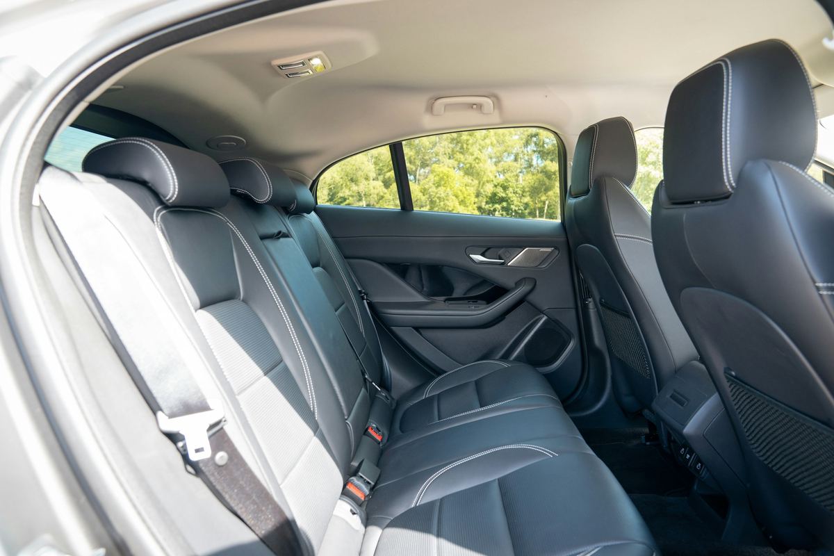 Empty back seats inside a car