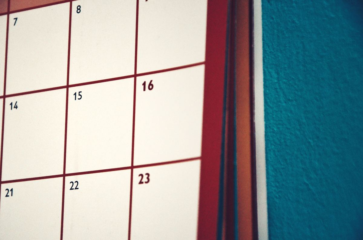 A minimalist wall calendar showing a month